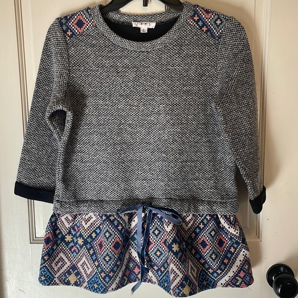 Anthropologie THML Aztec Style Small Knitted Women Top Pullover Crew Sweater